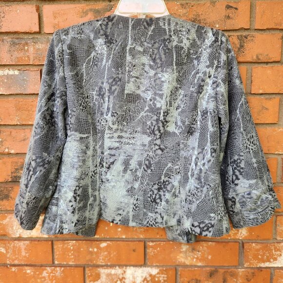 Dressbarn Small Open Front Snake Print Jacket Lined Polyester/Nylon Blend - Picture 2 of 7